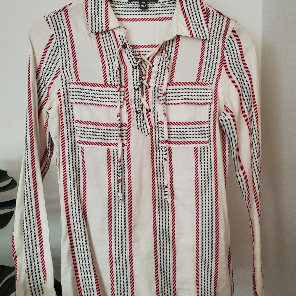 Stripe long sleeve shirt XS NWOT